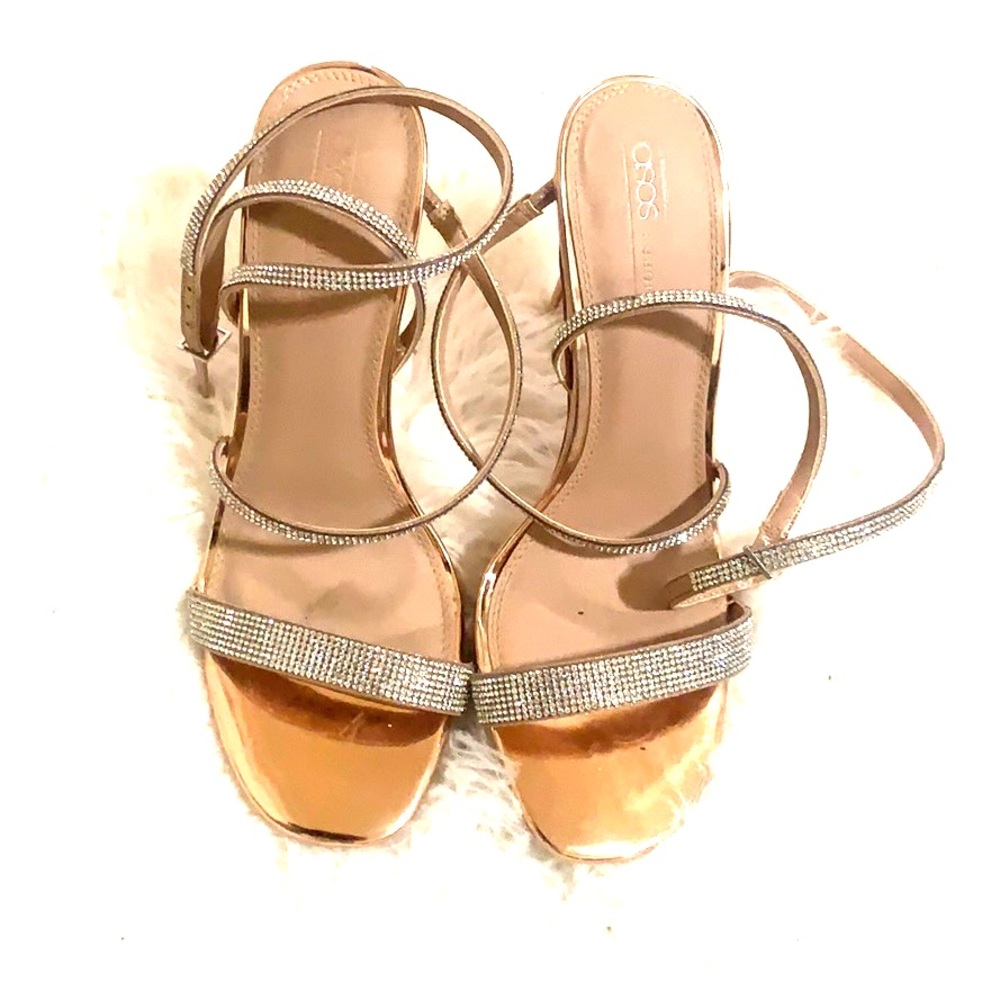 Studded open toe heel.